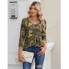 Zeagoo 3/4 Sleeve Tops for Women Crew Neck Blouses Pleated Casual Shirts Fall Work Clothes 2026(Multi 3)
