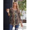 Zeagoo 3/4 Sleeve Tops for Women Crew Neck Blouses Pleated Casual Shirts Fall Work Clothes 2026(Multi Floral Mz721)