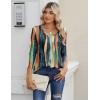 Zeagoo 3/4 Sleeve Tops for Women Crew Neck Blouses Pleated Casual Shirts Fall Work Clothes 2026(Multi Striped Cx89)