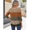 Zeagoo 3/4 Sleeve Tops for Women Crew Neck Blouses Pleated Casual Shirts Fall Work Clothes 2026(Stripe Brown)