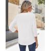 Zeagoo 3/4 Sleeve Tops for Women Crew Neck Blouses Pleated Casual Shirts Fall Work Clothes 2026(White)