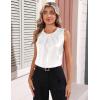 Zeagoo Camisole Tops for Women Silk Satin Tank Top Pleated Summer Basic Sleeveless Dressy Work Business Casual Outfits White