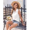 Zeagoo Sleeveless Button Down Shirt for Women Casual V Neck Blouses Solid Collared Tops Summer Dressy Shirts(Aa-white)
