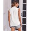 Zeagoo Sleeveless Button Down Shirt for Women Casual V Neck Blouses Solid Collared Tops Summer Dressy Shirts(Aa-white)