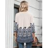 Zeagoo Womens 3/4 Length Sleeve Tops V Neck Tunic Casual Dressy Blouse Floral Printed Shirts(Aprioct Boho Yg9)