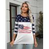 Zeagoo Women’s Casual 3/4 Sleeve T-Shirts Round Neck Cute Tunic Tops Basic Tees Blouses Business Work Tee Top(Flag-gq39)