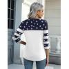 Zeagoo Women’s Casual 3/4 Sleeve T-Shirts Round Neck Cute Tunic Tops Basic Tees Blouses Business Work Tee Top(Flag-gq39)