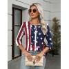 Zeagoo Women’s Casual 3/4 Sleeve T-Shirts Round Neck Cute Tunic Tops Basic Tees Blouses Business Work Tee Top(Flag-gq41)