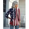 Zeagoo Women’s Casual 3/4 Sleeve T-Shirts Round Neck Cute Tunic Tops Basic Tees Blouses Business Work Tee Top(Flag-gq41)