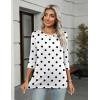 Zeagoo Women’s Casual 3/4 Sleeve T-Shirts Round Neck Cute Tunic Tops Basic Tees Blouses Business Work Tee Top(Polka Dots-jh592)