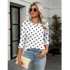 Zeagoo Women’s Casual 3/4 Sleeve T-Shirts Round Neck Cute Tunic Tops Basic Tees Blouses Business Work Tee Top(Polka Dots-jh592)
