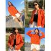 Zeagoo Womens Cropped Jacket Stand Collar Long Sleeve Zip Up Shackets Bomber Jacket Coats with Pockets(Pumpkin)