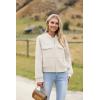 Zeagoo Womens Cropped Jacket Stand Collar Long Sleeve Zip Up Shackets Bomber Jacket Coats with Pockets(White)