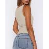 Zeagoo Women’s Double Lined Square Neck Tank Top Sleeveless Basic Crop Tops Trendy Going Out Tops(Beige)