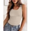 Zeagoo Women’s Double Lined Square Neck Tank Top Sleeveless Basic Crop Tops Trendy Going Out Tops(Beige)