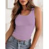 Zeagoo Women’s Double Lined Square Neck Tank Top Sleeveless Basic Crop Tops Trendy Going Out Tops(Light Purple)