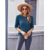 Zeagoo Womens Loose Short Sleeve Tunic Tops Lightweight Crew Neck Crochet Knit Pullover Sweater Blouses(Dark Blue)