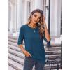 Zeagoo Womens Loose Short Sleeve Tunic Tops Lightweight Crew Neck Crochet Knit Pullover Sweater Blouses(Dark Blue)