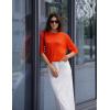 Zeagoo Womens Loose Short Sleeve Tunic Tops Lightweight Crew Neck Crochet Knit Pullover Sweater Blouses(Red)