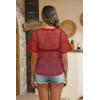 Zeagoo Womens Mesh T Shirts Short Sleeve Casual Tops Hollow Out Pullover Shirts Crewneck Sexy Fishnet Crop Tee S-XXL