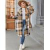 Zeagoo Womens Plus Size Flannel Plaid Button Down Shirts Long Sleeve Lounge Lapel Tartan Shacket Jacket Long Coats 2024(Brown)