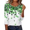 Zeagoo Womens Tops 3/4 Length Sleeve T Shirts Dressy Casual Button Down Blouses Spring Fall Clothes(Sp77)