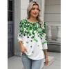 Zeagoo Womens Tops 3/4 Length Sleeve T Shirts Dressy Casual Button Down Blouses Spring Fall Clothes(Sp77)