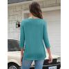 Zeagoo Womens Tops 3/4 Length Sleeve T Shirts Dressy Casual Button Down Blouses Spring Fall Clothes(Turquoise)