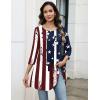 Zeagoo Women Tops 3/4 Sleeve Dressy Casual Plus Size Tunics to Wear with Leggings Swing Flare T-Shirt Loose Blouses(Flag-gq41)