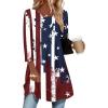 Zeagoo Women Tops 3/4 Sleeve Dressy Casual Plus Size Tunics to Wear with Leggings Swing Flare T-Shirt Loose Blouses(Flag-gq41)