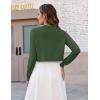 Zeagoo Cropped Cardigan Sweaters for Women Long Sleeve Knit Open Front Bolero Shrug for Dresses(Army Green)