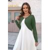 Zeagoo Cropped Cardigan Sweaters for Women Long Sleeve Knit Open Front Bolero Shrug for Dresses(Army Green)