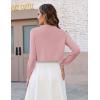 Zeagoo Cropped Cardigan Sweaters for Women Long Sleeve Knit Open Front Bolero Shrug for Dresses(Dusty Pink)