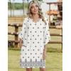 Zeagoo Womens Casual Beach Summer Dress Boho Cover Up Tassel Tie V Neck 3/4 Long Sleeve Mini Sundress 2026 Floral Print(Apricot)