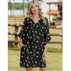 Zeagoo Womens Casual Beach Summer Dress Boho Cover Up Tassel Tie V Neck 3/4 Long Sleeve Mini Sundress 2026 Floral Print(Black Lines)