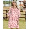Zeagoo Womens Casual Beach Summer Dress Boho Cover Up Tassel Tie V Neck 3/4 Long Sleeve Mini Sundress 2026 Floral Print(Pink)