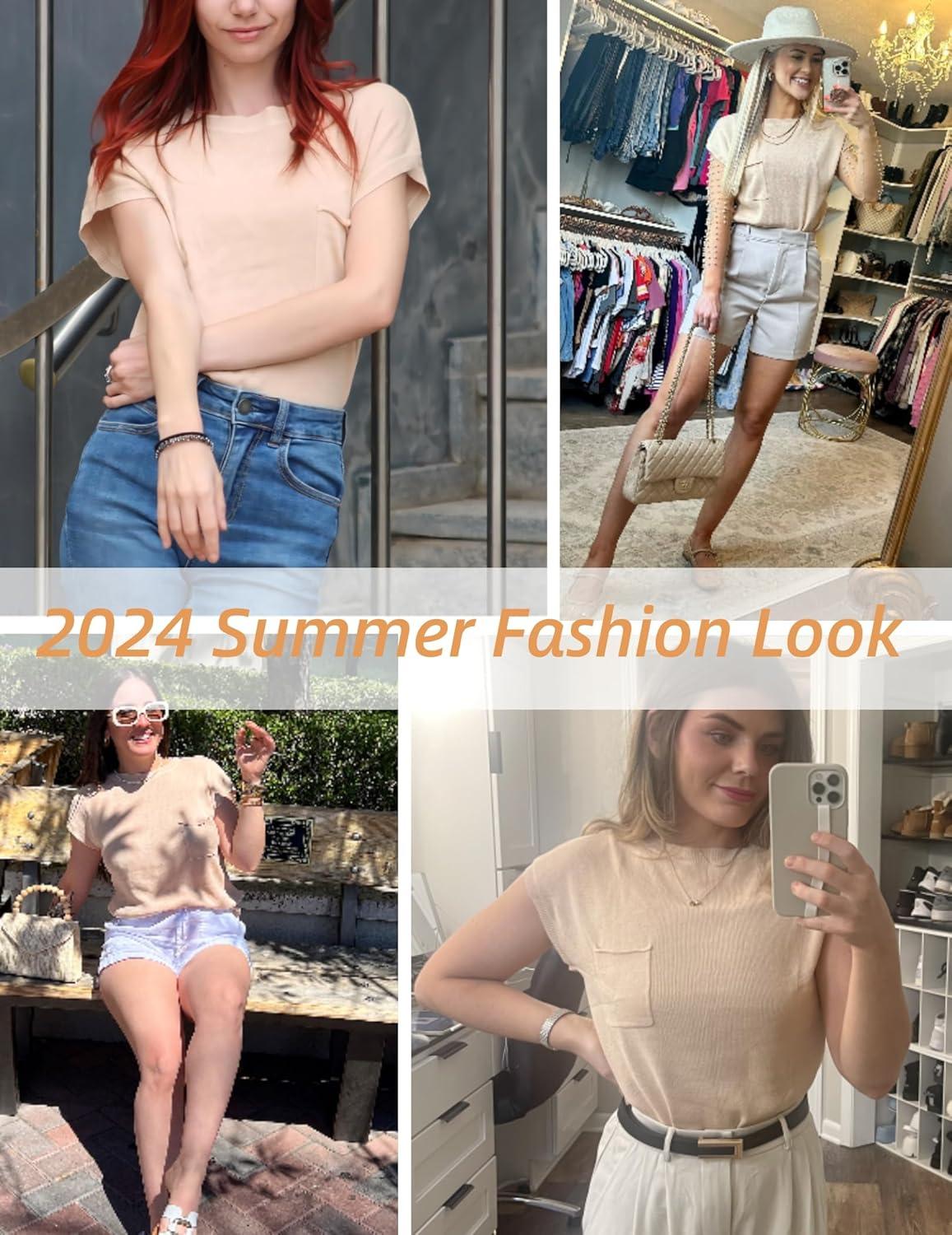 imageZeagoo Womens Sweater Vest Fall 2026 Loose Fit Cape Sleeve Knit Ribbed Tank Tops with Front PocketBeige