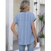 Zeagoo Blouses for Women Short Sleeve Business Casual Button Down Shirts V Neck Work Office Striped Ladies Tops