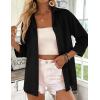 Zeagoo Button Down Shirts for Women 3/4 Sleeve Tops V Neck Collared Blouses Business Casual Outfits(Black)