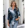 Zeagoo Button Down Shirts for Women 3/4 Sleeve Tops V Neck Collared Blouses Business Casual Outfits(Cx297)