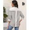 Zeagoo Button Down Shirts for Women 3/4 Sleeve Tops V Neck Collared Blouses Business Casual Outfits(Jh620)