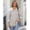Zeagoo Button Down Shirts for Women 3/4 Sleeve Tops V Neck Collared Blouses Business Casual Outfits(Jh620)