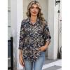 Zeagoo Button Down Shirts for Women 3/4 Sleeve Tops V Neck Collared Blouses Business Casual Outfits(Mz869)