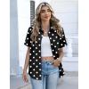 Zeagoo Button Down Shirts for Women Short Sleeve Collared Tops Dressy Casual V Neck Blouses(Jh696- Polka Dot)