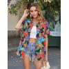 Zeagoo Hawaiian Shirts for Women Tropical Floral Button Down Short Sleeve Blouses Summer Beach Shirt Vacation Tops(A-black Tropical)