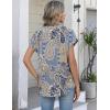 Zeagoo Ladies Tops and Blouses Button Down Short Sleeve Shirts Summer Dressy Casual Clothes Floral Work Outfits