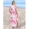 Zeagoo Summer Dresses for Women 2026 Long Maxi Sundresses Loose Split Wrinkle-Free Beach Travel Vacation Clothes(Pink Marble Pattern)