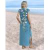 Zeagoo Summer Dresses for Women 2026 Long Maxi Sundresses Loose Split Wrinkle-Free Beach Travel Vacation Clothes(Zw89)