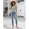 Zeagoo Tank Top for Women V Neck Loose Fit Sleeveless Summer Tops Business Casual Outfits Dressy Blouses Shirts(01 Green Flowers)
