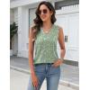 Zeagoo Tank Top for Women V Neck Loose Fit Sleeveless Summer Tops Business Casual Outfits Dressy Blouses Shirts(01 Green Flowers)